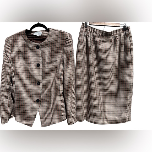 Gilmore size 16 women’s blazer and skirt 16 academia office vintage plaid - Picture 1 of 9